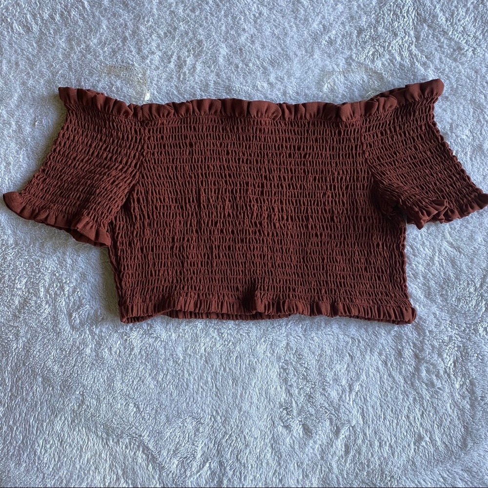 Cropped off shoulder top